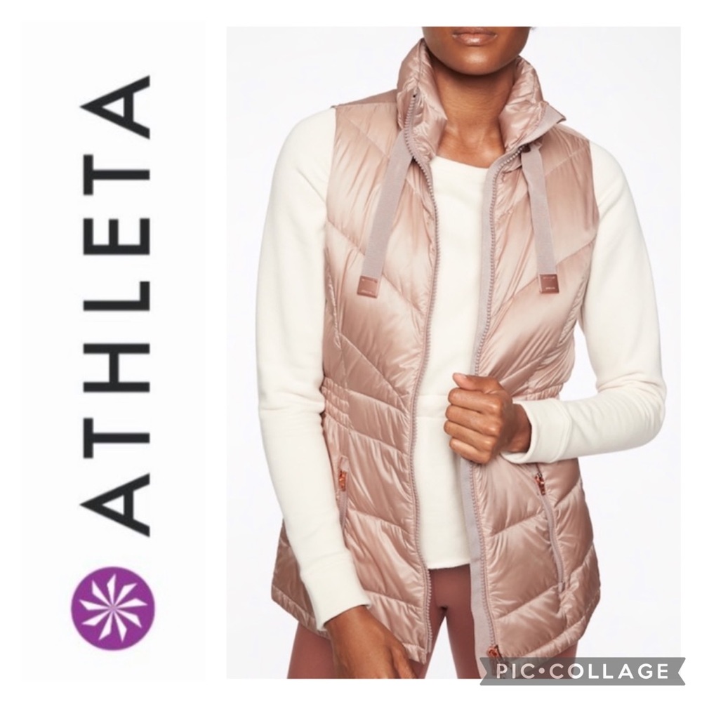 ATHLETA “Banner Peak” Vest Responsible Down Puffer with Copper Accent Hardware